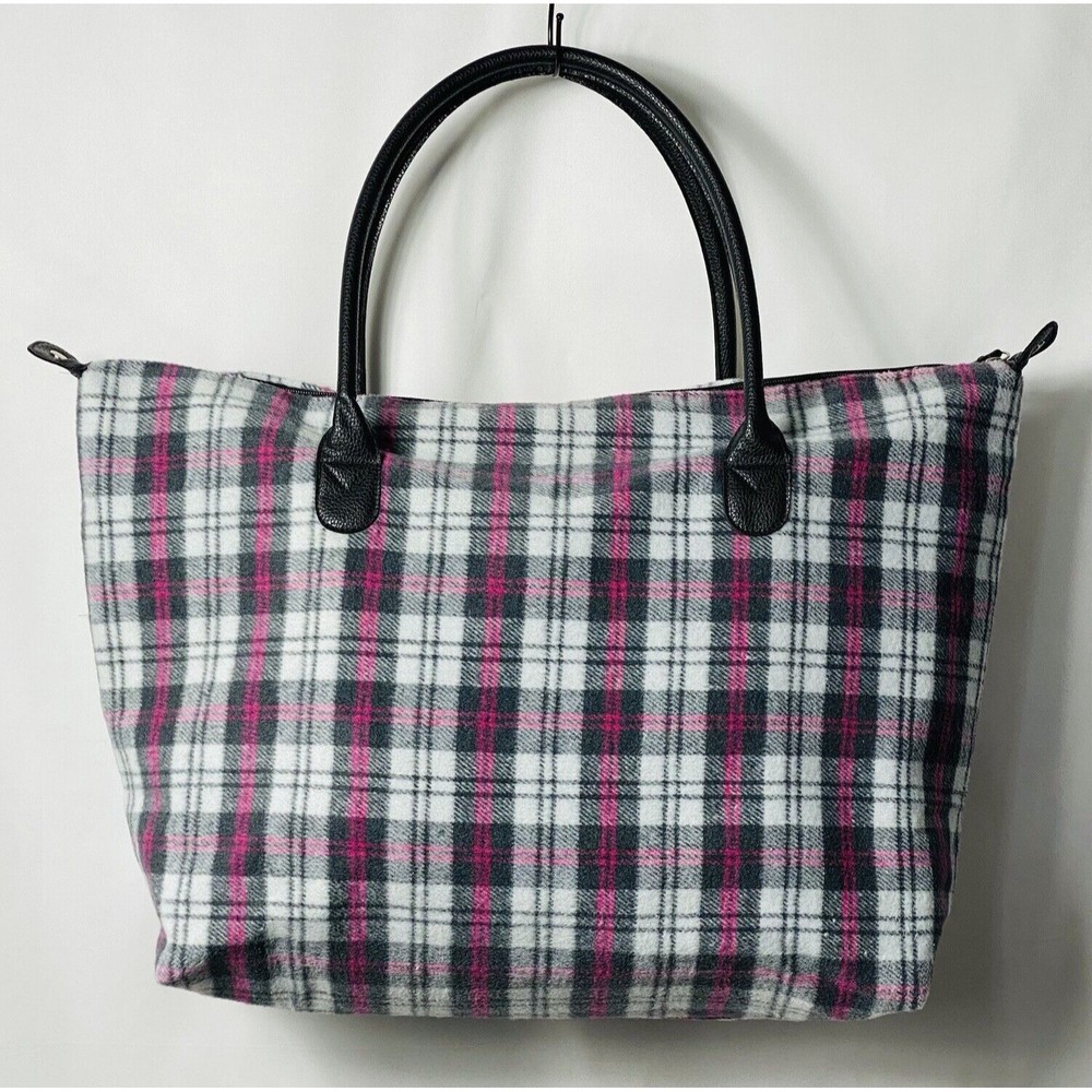 Flannel Plaid Set of 2 Tote Bags New (22”x15”x6”/15”x10”x4”) - Picture 3 of 11